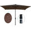 Parasol de patio rectangulaire avec eau solaire 10 x 6,5 pi, inclinaison à bouton-poussoir, pour terrasse, cour arrière, piscine, mécanisme de manivelle et d'inclinaison, jardin, cour-118167981
