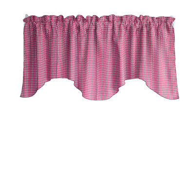Gingham 1/8th Inch Small Checkered Print Scalloped Window Valance