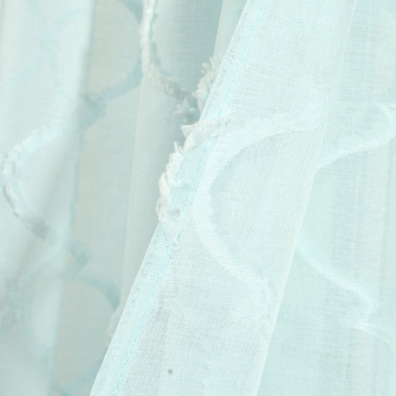 Paire de rideaux transparents Avon Trellis, L 38 po x H 84 po, Turquoise