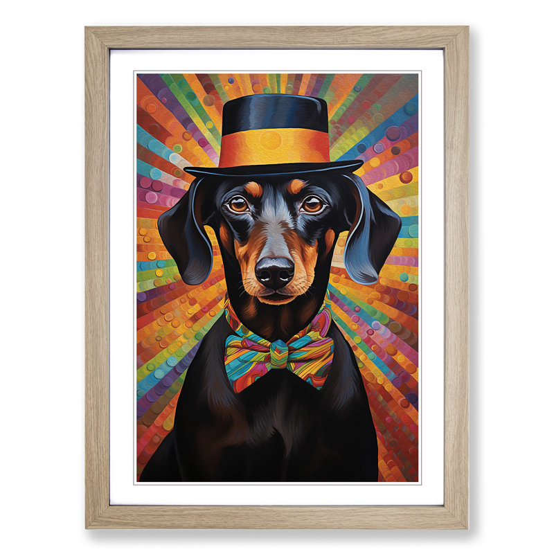 Single Picture Frame Print on Wood, Oak Framed, 34cm H x 25cm W