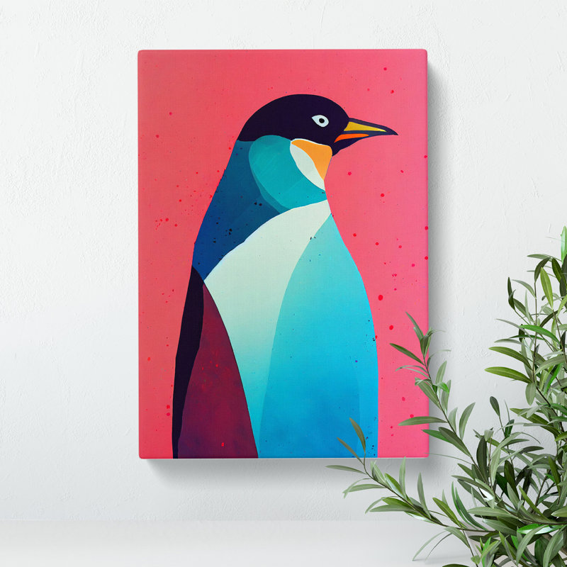 Penguin In Colour No.2 Abstract - Wrapped Canvas Print, 50cm H x 35cm W x 3cm D