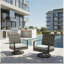 Ensemble de 2 chaises de patio berçantes pivotantes toutes saisons avec coussins moelleux