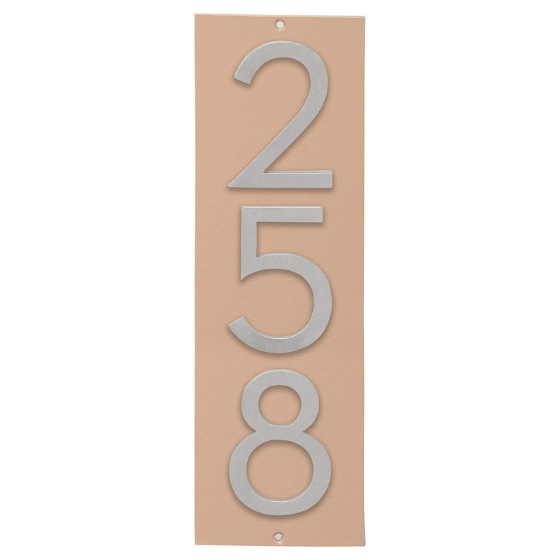Plaque d'adresse murale sur 1 ligne, Taupe / aluminium brossé, Oui