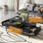 Modern Space Saving Centre Table with Foldable Top