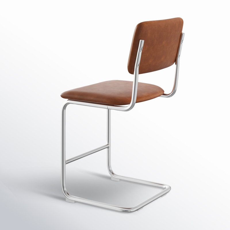 Walsh Vegan Leather Bar & Counter Stool, Saddle Tan Vegan Leather, Counter Stool (24” Seat Height)