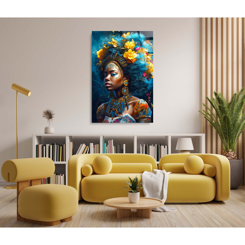 " Blue Afro ", 36" W x 24" H