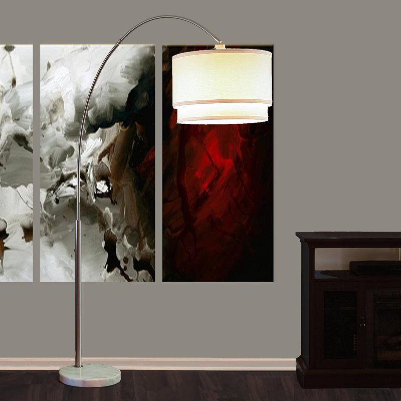 DOUBLE SHADE MARBLE BASE FLOOR Lamp
