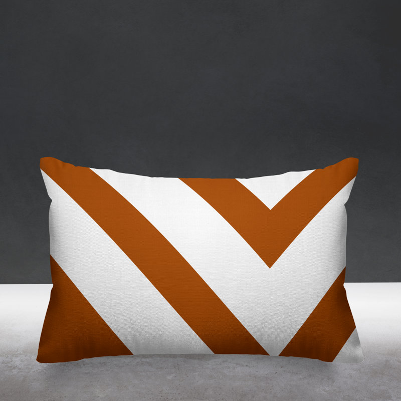 Coussin décoratif intérieur / extérieur Dwight, 14 po x 20 po, Orange brûlé, Rectangle
