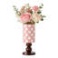 Vase à carreaux avec base en bois, centre de table en herbe de la pampa noire et blanche, vase à carreaux pour table à manger ou table de cuisine, décor minimaliste, (rose)-1805337589