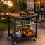 Table de four à pizza en acier inoxydable 30 po x 24 po, chariot de four à pizza à 3 niveaux avec roulettes, station de préparation pour barbecue et cuisine extérieure-129435861