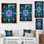 Décoration murale turquoise néon fractal II - Boho Mandala-58692183-58692172