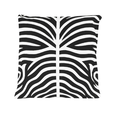 Xandra Zebra Striped 100% Cotton Throw Pillow