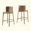 Tabouret de bar d'intérieur en bois, finition noyer, ensemble de 2