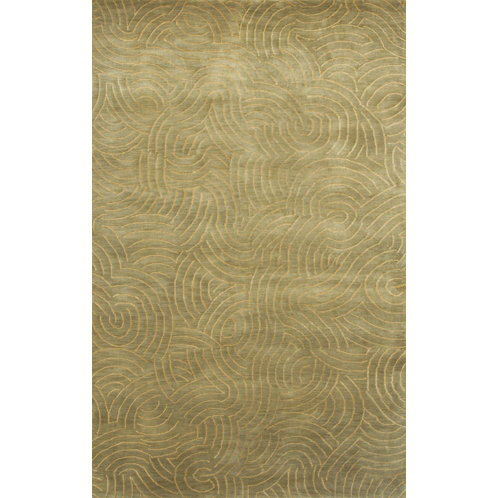 Dixon Abstract Hand Knotted Wool Yellow/Gray Area Rug
