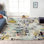 COLORWRKS Abstract Area Rug in Blue/Yellow/Multi