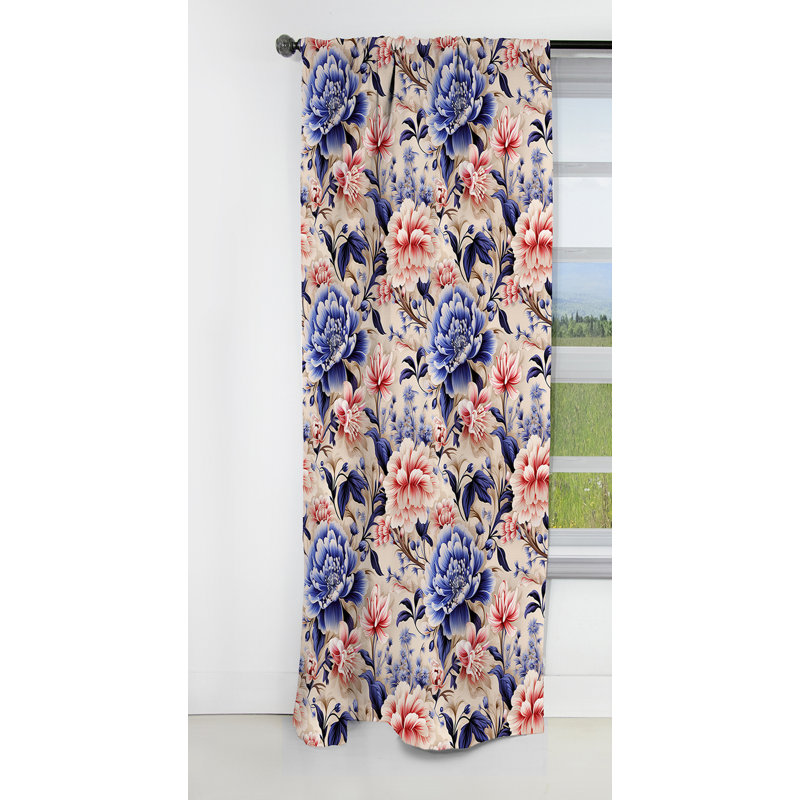 Bohemian Damask Harmony - Rideau damassé - Rideau occultant damassé - 1 panneaux, L 52 po x L 63 po