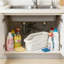 Rangement sous l'évier avec roulettes, panier de rangement coulissant pour la cuisine et la salle de bain, organisateur en plastique multi-usage pour les produits de nettoyage et les bouteilles, conception étroite et haute