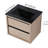 24" Bathroom Vanity With Black Ceramic Sink, 2 Soft Close Drawers & Metal Handle Wall Mounted Sink And Tenacious Drawer Picks-422875987