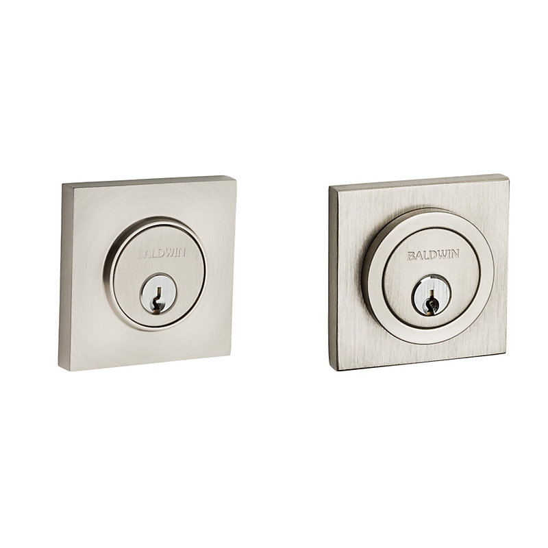 Contemporary Square Double Cylinder Deadbolt, Venetian Bronze, Yes