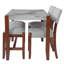 Ensemble de salle à manger 4 pièces en faux marbre avec banc, revêtement beige, pieds en bois d'hévéa massif, design moderne peu encombrant pour la salle à manger