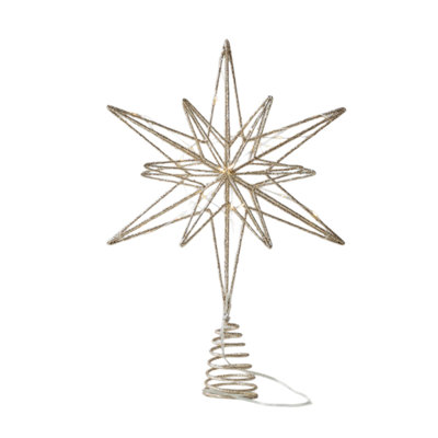 Christmas Decoration Luminous Iron Christmas Tree Top Star Five-Pointed Star Tree Top Star Led Light Decoration Star