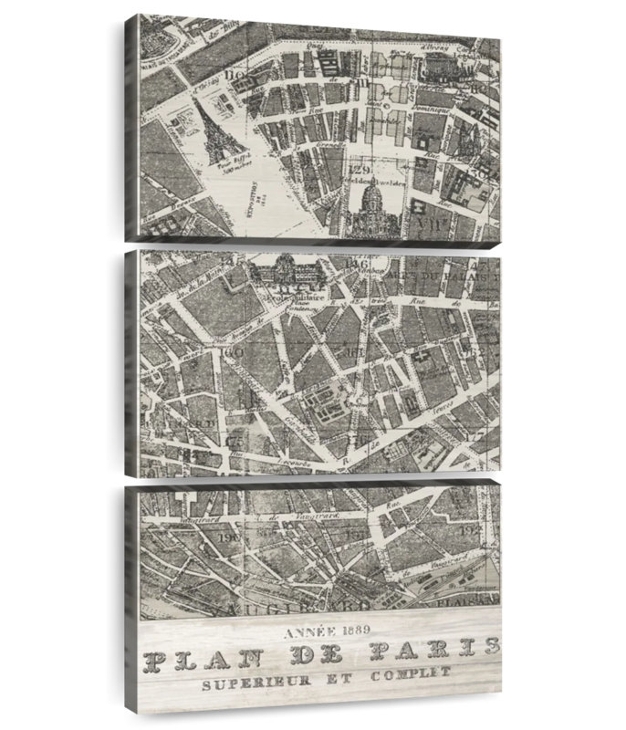 Plan De Paris On Wood