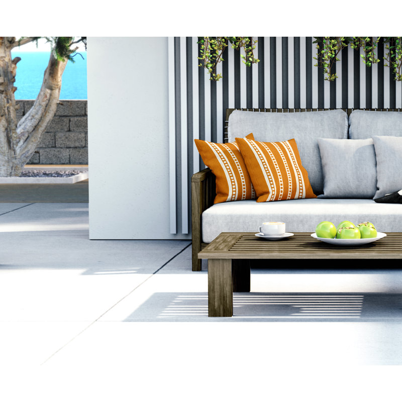 Jeté carré intérieur / extérieur en polyester Ikom, L 15 po x H 15 po, Orange