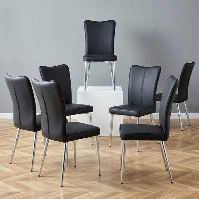 18.3'' H Faux Leather Upholstered Parsons Chai