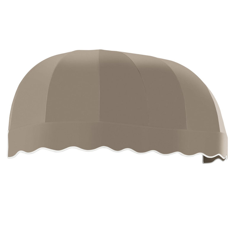 Auvent fixe en tissu acrylique Awntech Chicago, H 33,25 po x l 124,5 po x P 26,25 po, Taupe