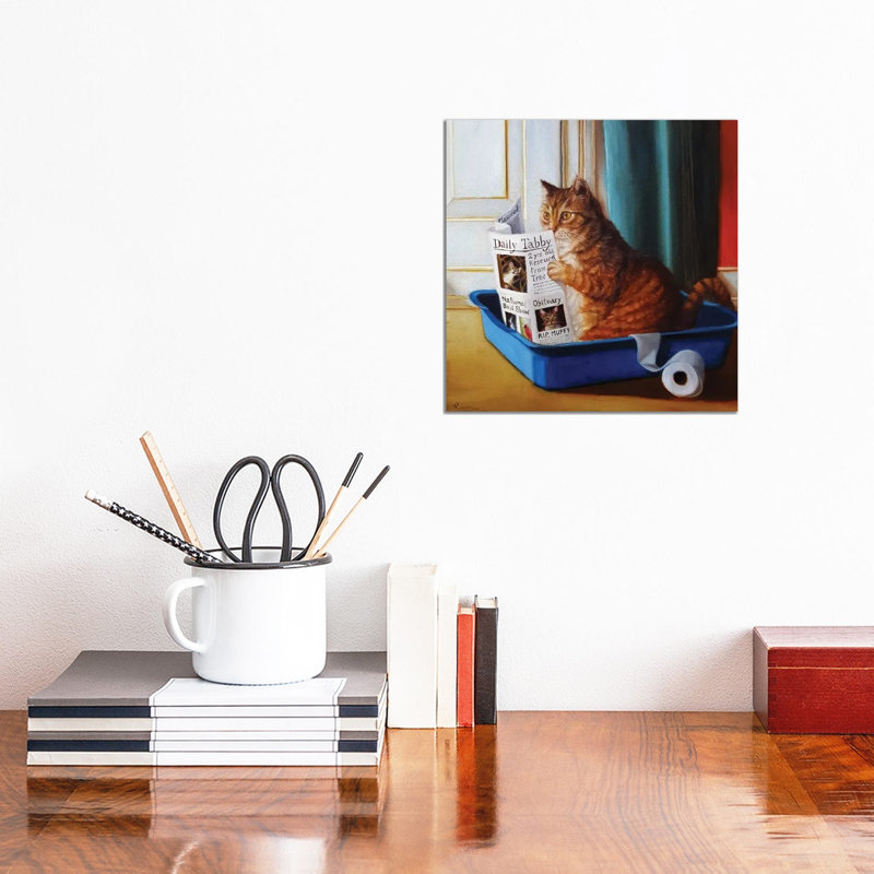 Kitty Throne by Lucia Heffernan - Print on Canvas, 30.48 cm H x 30.48 cm W, Wrapped Canvas