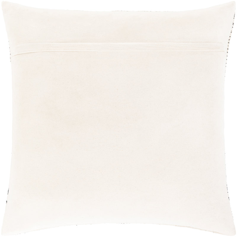 Black and Beige Cotton Blend Striped Throw Pillow