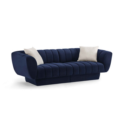 Charlotte 224Cm Velvet Rolled Arms Chesterfield Sofa