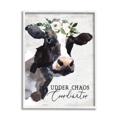 «Udder Chaos Coordinateur», phrase sur bois, impression