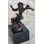 Signed Poseidon God Of Sea Bronze Bookend Book End Sculpture Marble Base Statue