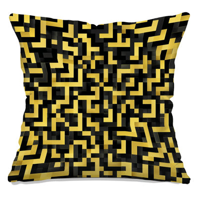 Geometric Maze Pattern Double Sided Throw Pillows