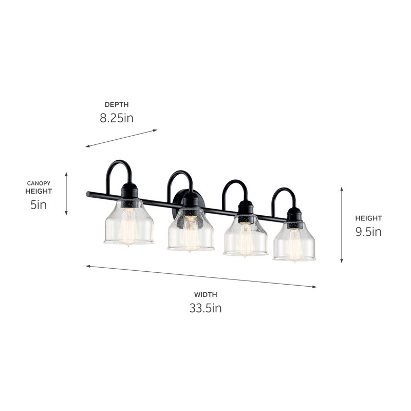 Éclairage de salle de bain 4 lumières à intensité variable Myren