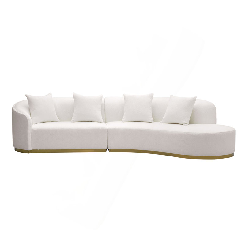 Canapé Modern Arc - Revêtement en velours doux avec base dorée