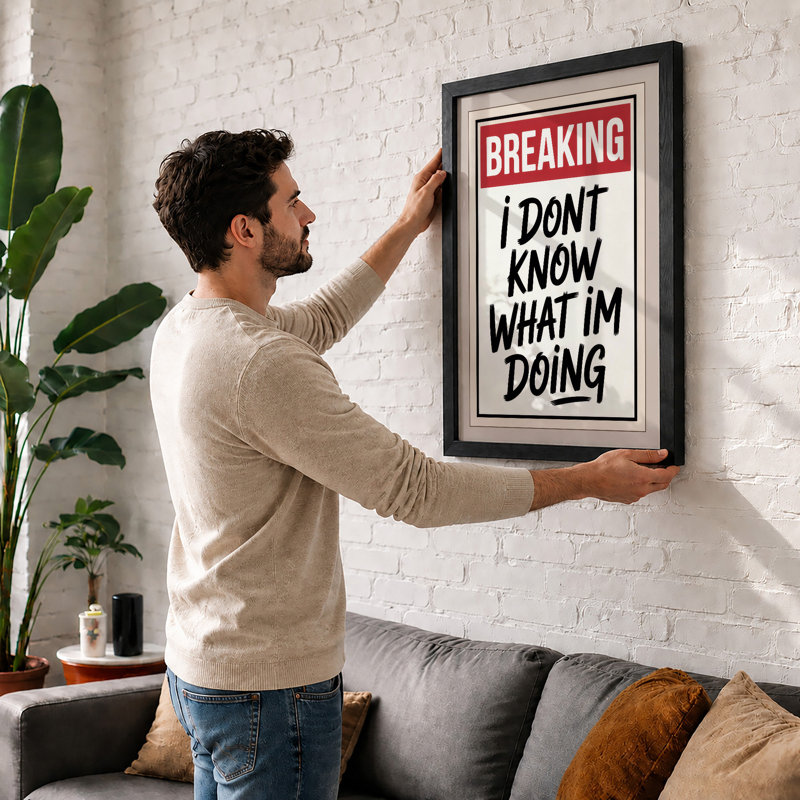 Breaking: Candid Confession Typography - Print, A2 - 59.4 x 42.0 cm, White