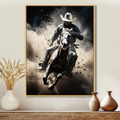 Western Monochrome Rodeo Spirit - Western Wall Art