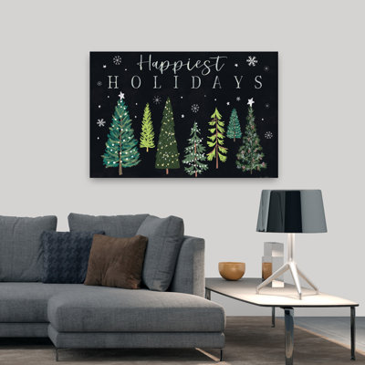 Art abstrait, paysage de Noël contemporain «Happesteuses fêtes»