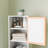 Bathroom Tall Storage Cabinet With Bamboo Slats Door