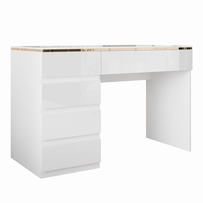Desk AURORA with drawers, Gold