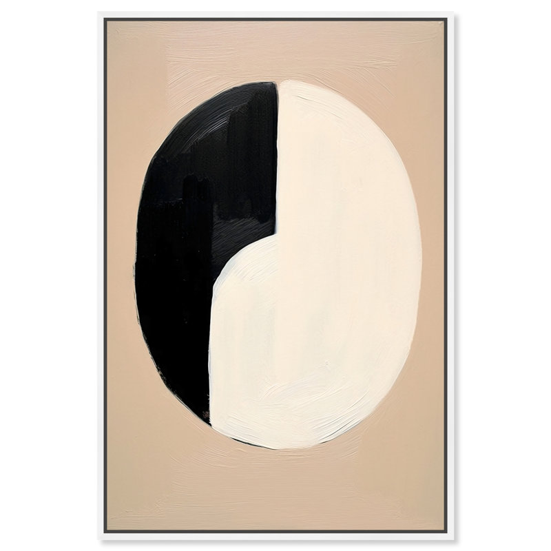 «One Coin Retro Abstract Wall Art» par Notoriart, Cadre blanc, H 16 po x l 11 po