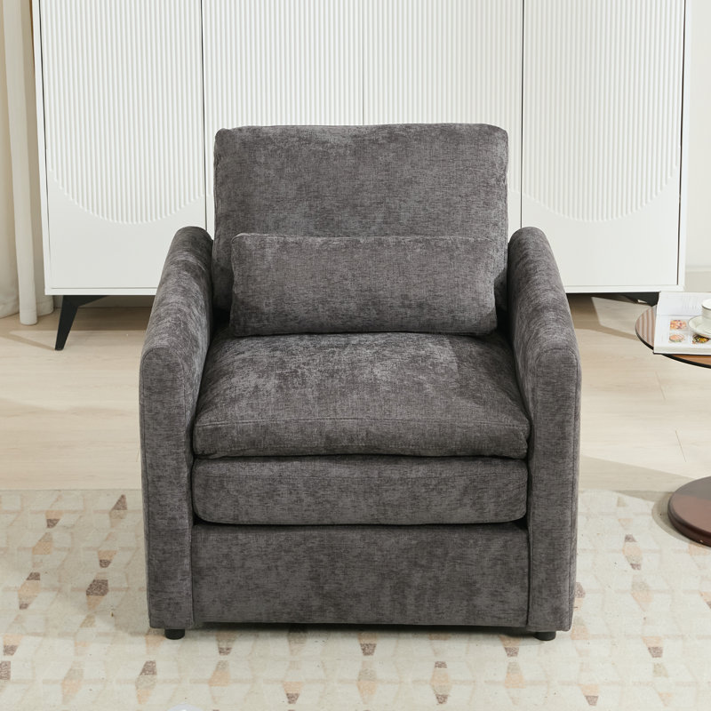 Fauteuil rembourré 31,9 "surdimensionné et confortable, Gris