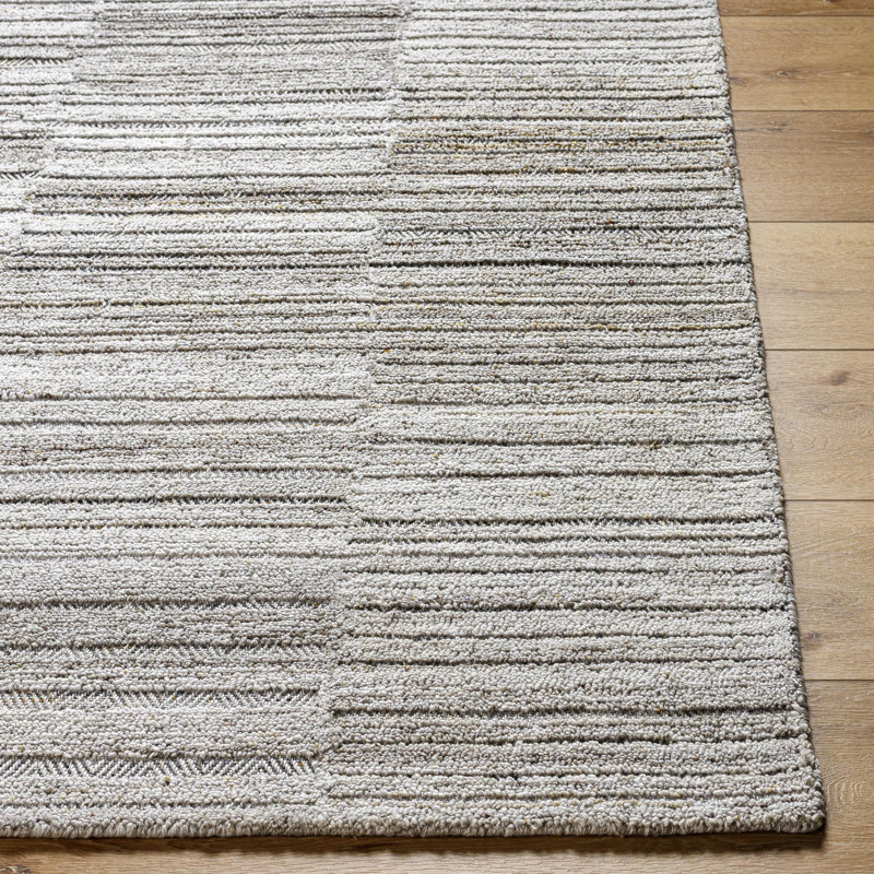 Abstract Area Rug in Gray, Rectangle 9' x 12'