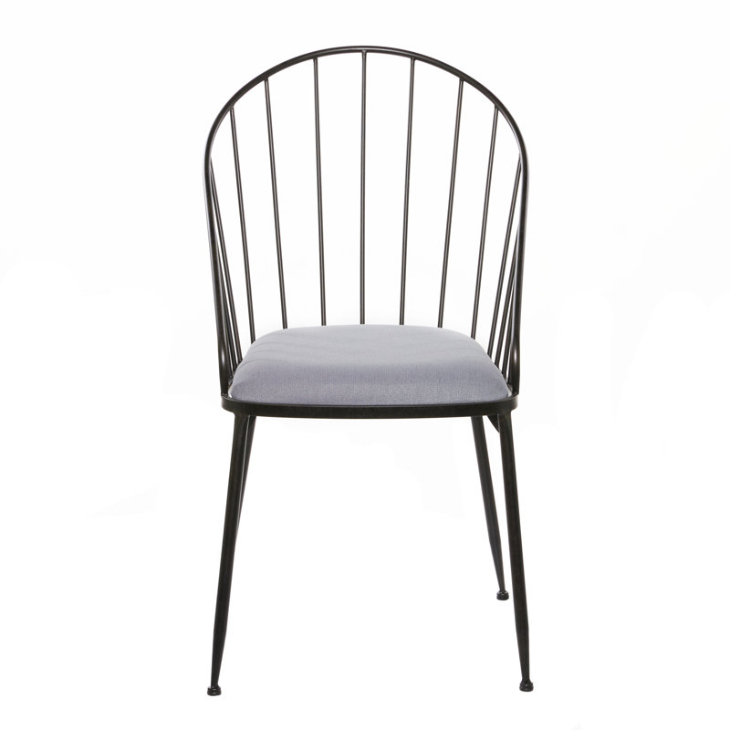 Chaise d'appoint rembourrée à dossier Windsor en métal Marlowe