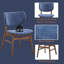 Chaise d'appoint Bevis en tissu bleu et finition noyer (ensemble de 2)-1154022964
