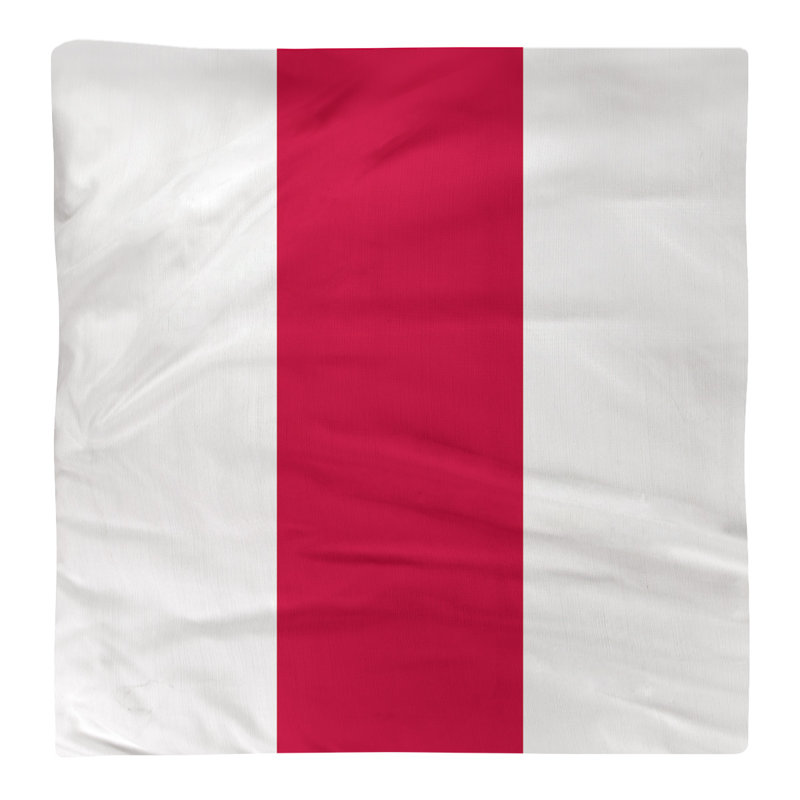 Striped Square Napkin, White/Red/White, Cotton Twill, 10" H x 10" W x 0.25" D