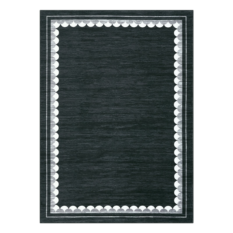 Washable Rug 5x7 Modern Living Room Rug Non Slip Rubber Backing Mat Foldable Floor Rugs for Nursery Dining Room Black