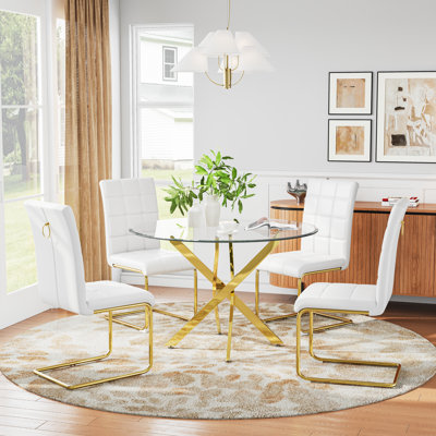 5 - Piece Glass Top Dining Set (set Of 5)